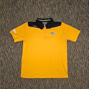 Reebok Center Ice Hockey NHL Nashville Predators Polo Golf Shirt sz  L